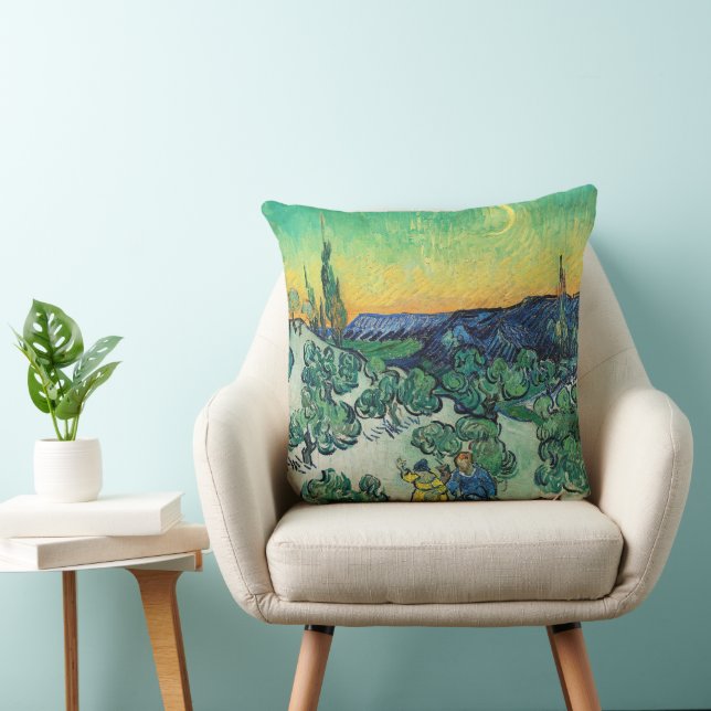 Romantiskt Van Gogh-par som går under månen Kudde (Stol)