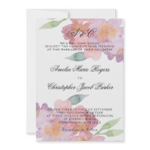 Romantiskt vattenfärg blommig bröllop