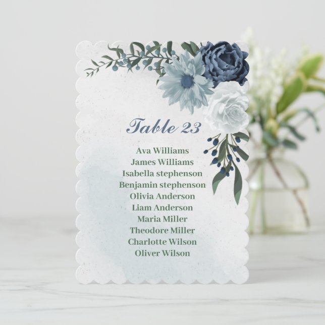 romantiskt, vitt, grönt sittplatskort inbjudningar (Stående Fram)