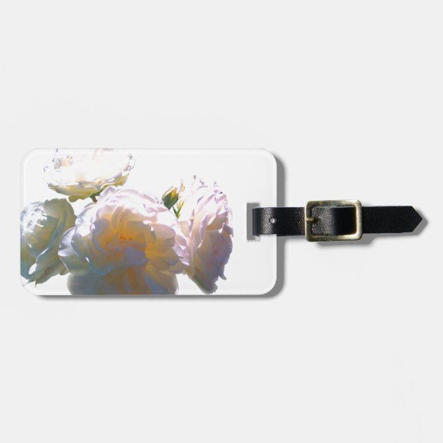 Romantiskt vitt, gult, orange, guldfärgat ro bagagebricka (Horisontell Framsida)