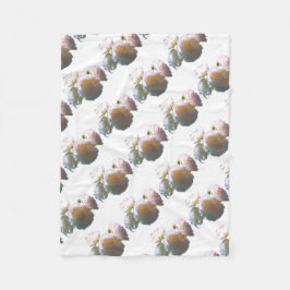 Romantiskt vitt, gult, orange, guldfärgat ro fleecefilt