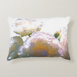 Romantiskt vitt, gult, orange, guldfärgat ro prydnadskudde