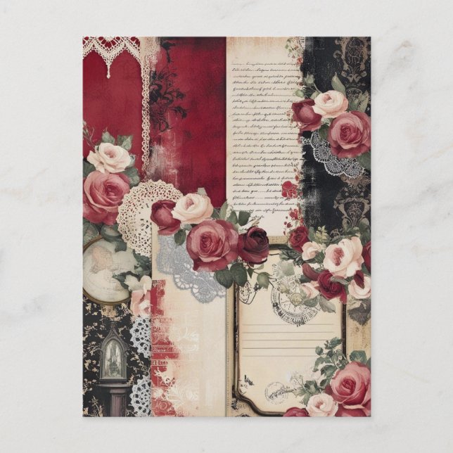 Romantiskt vykort för gotisk Vintage (Framsida)