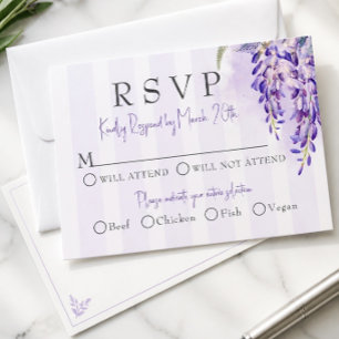 Romantiskt Wisteria Bröllopssvarskort OSA Kort