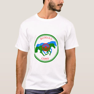 Romany Gypsy flagga och hästar T Shirt