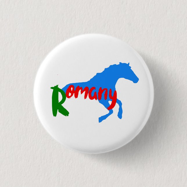 Romany Gypsy-häst Button Knapp (Framsida)