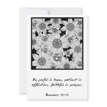 Romarbrev 12:12 Bibelvers Floral Kort | Kristet