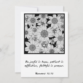 Romarbrev 12:12 Bibelvers Floral Kort | Kristet