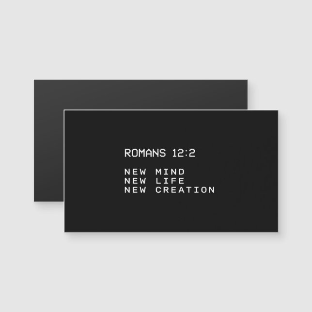 Romarbrev 12:2 Nytt sinne livs skapelse minimalism (Fram/baksida)