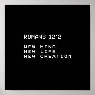 Romarbrev 12:2 Nytt sinne livs skapelse minimalism Poster