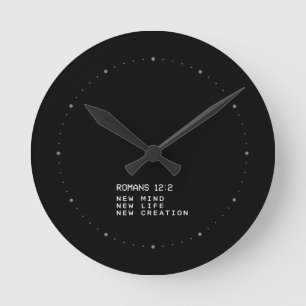Romarbrev 12:2 Nytt sinne livs skapelse minimalism Rund Klocka