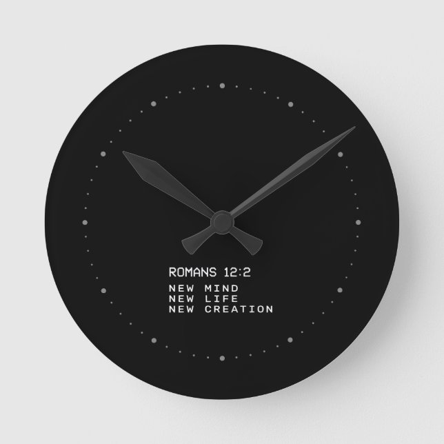 Romarbrev 12:2 Nytt sinne livs skapelse minimalism Rund Klocka (Framsida)
