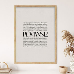Romarbrev 12, Bibelvers, Kristet Väggkonst, Tro Poster