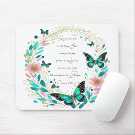 Romarbrev 8:28 Blommor och fjärilar  Musmatta