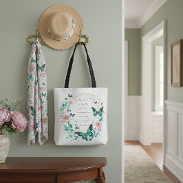 Romarbrev 8:28 Blommor och fjärilar  Tygkasse