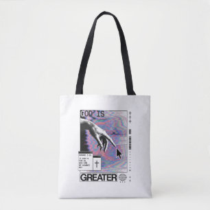 Romarbrev 8:31 Cyberpunk Handen Guds Glitch Art Tygkasse