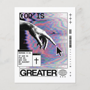 Romarbrev 8:31 Cyberpunk Handen Guds Glitch Konst Flygblad