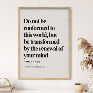 Romarbrevet 12:2, Bibelvers, Modern Bibel, Skrifts Poster