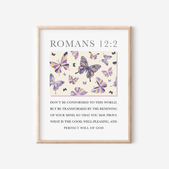 Romarbrevet 12:2 Kristet religiöst fjärilsmotiv ko Poster (Skapare uppladdad)