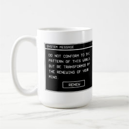 Romarbrevet 12:2 Nytt liv Kristet minimalistiskt t Kaffemugg