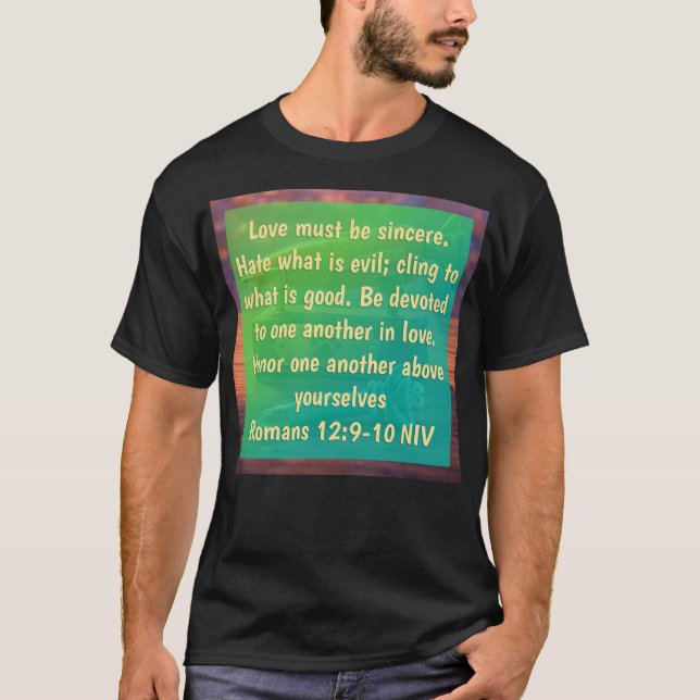 Romarbrevet 12:9-10 T-Shirt (Framsida)