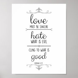 romarbrevet 12:9 kärlek måste vara uppriktig krist poster