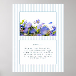 Romarbrevet 15:13 Bibelvers Blommig och Kustnära Poster