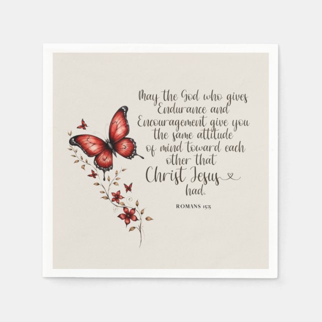 Romarbrevet 15:5 Bibelvers Bild Pappersservett (Framsidan)