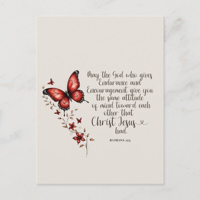 Romarbrevet 15:5 Bibelvers Bild Vykort (Framsida)