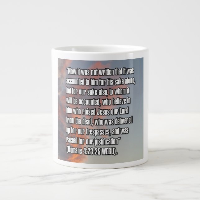 Romarbrevet 4:23-25 WEBU Mug Jumbo Mugg (Framsidan)