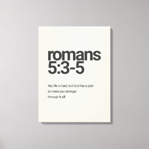 Romarbrevet 5:3 minimalistisk kristen canvasväggko canvastryck