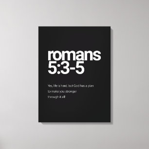 Romarbrevet 5:3 minimalistisk kristen canvasväggko canvastryck
