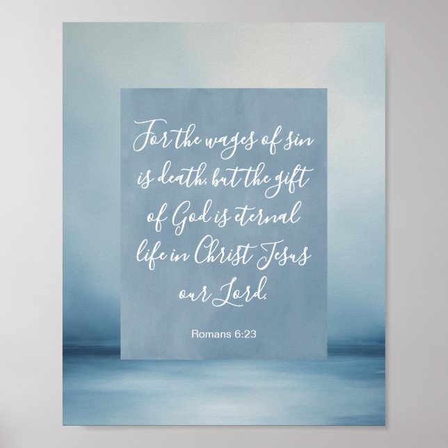 Romarbrevet 6:23 Anpassningsbar bibelvers Poster (Framsidan)