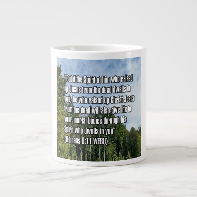 Romarbrevet 8:11 WEBU Mug Jumbo Mugg (Framsidan)