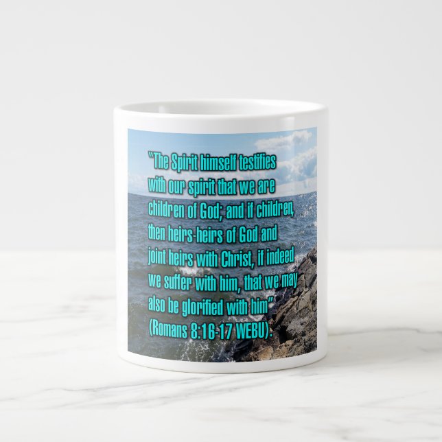 Romarbrevet 8:16-17 WEBU Mug Jumbo Mugg (Framsidan)