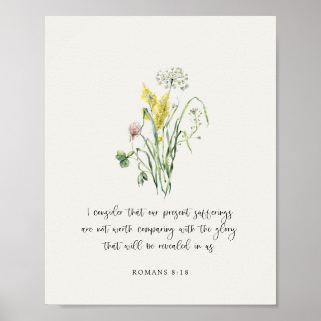 Romarbrevet 8:18 Bibelvers Poster (Framsidan)