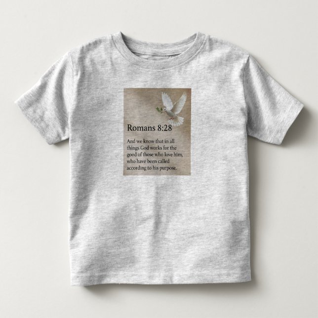 Romarbrevet 8:28 Bibelvers Barn T-Shirt (Framsida)