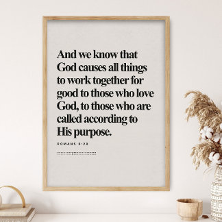Romarbrevet 8:28, Bibelvers, DIGITALT Tryck, Moder Poster
