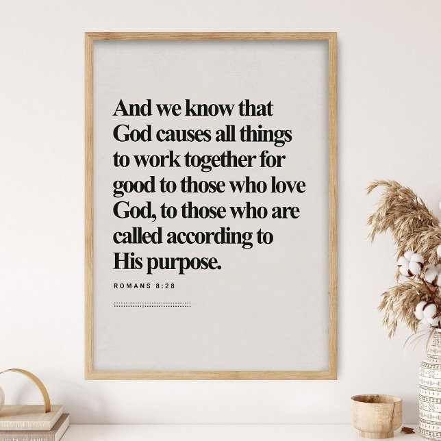 Romarbrevet 8:28, Bibelvers, DIGITALT Tryck, Moder Poster (Skapare uppladdad)