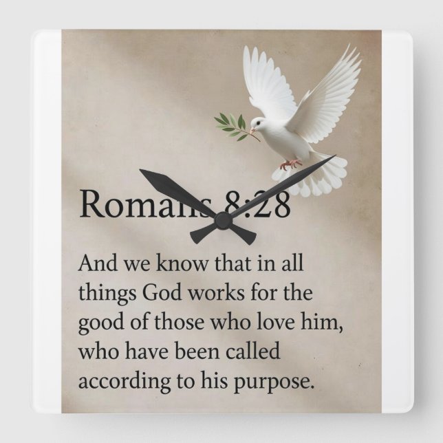 Romarbrevet 8:28 Bibelvers Väggur (Framsida)