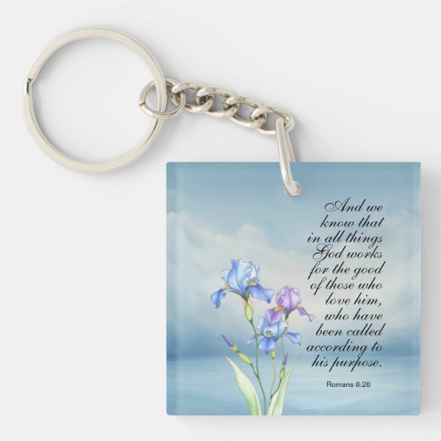 Romarbrevet 8:28 Iris Watercolor  (Framsidan)