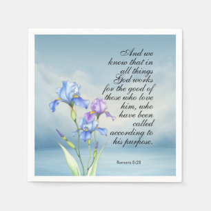 Romarbrevet 8:28 Iris Watercolor Pappersservett