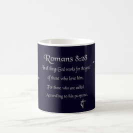 Romarbrevet 8:28 kristen bibelvers kaffemugg