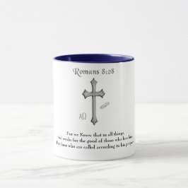 Romarbrevet 8:28 kristen bibelvers mugg