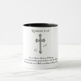 Romarbrevet 8:28 kristen bibelvers mugg