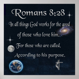 Romarbrevet 8:28 kristen bibelvers poster