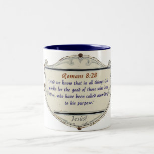 Romarbrevet 8:28 Sköld kristen kaffemugg