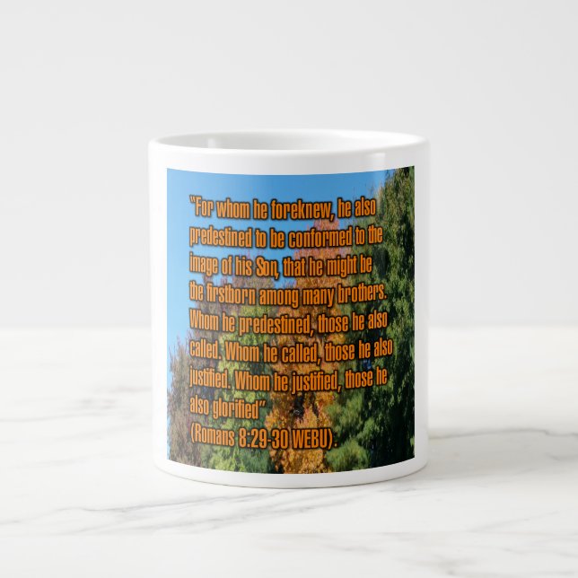 Romarbrevet 8:29-30 WEBU Mug Jumbo Mugg (Framsidan)