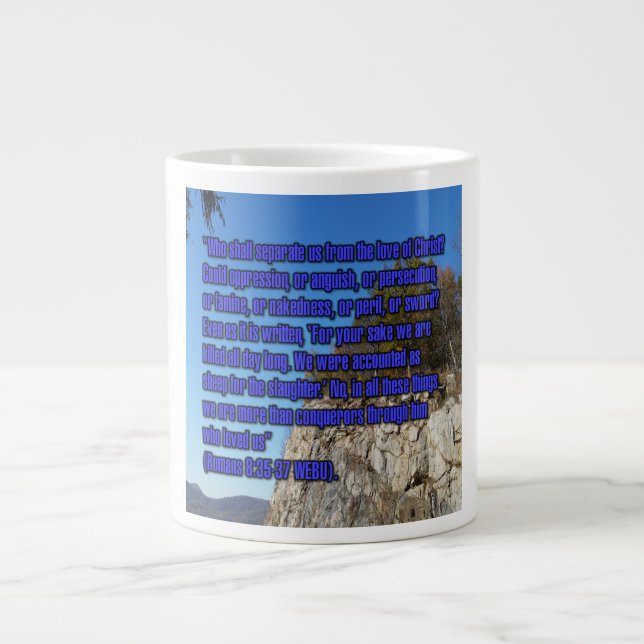 Romarbrevet 8:35-37 WEBU Mugg Jumbo Mugg (Framsidan)
