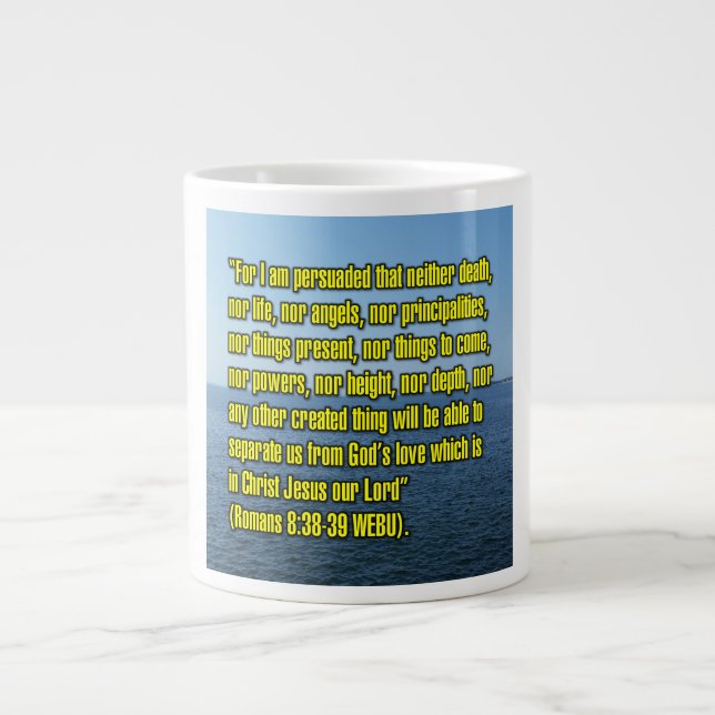 Romarbrevet 8:38-39 WEBU Mugg Jumbo Mugg (Framsidan)